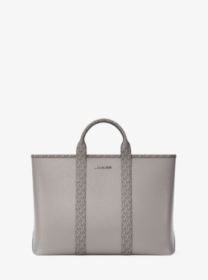 Cooper Medium Pebbled Leather and Signature Logo Tote Bag