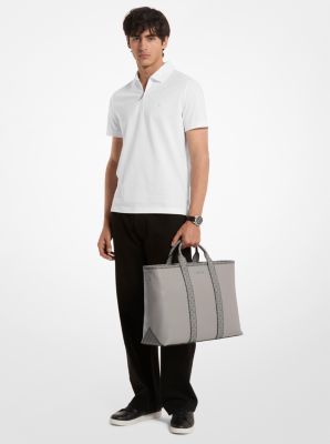 Cooper Medium Pebbled Leather and Signature Logo Tote Bag