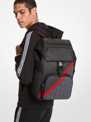 Cooper Logo Stripe and Faux Leather Backpack