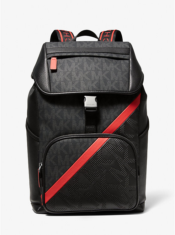 Cooper Embossed Faux Leather and Logo Stripe Backpack image number 0
