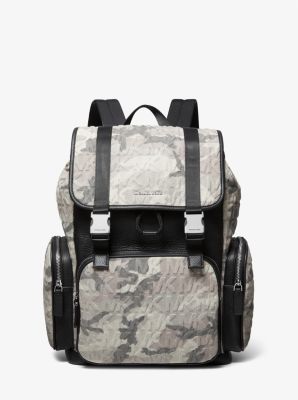 Cooper Printed Denim and Leather Backpack Michael Kors Canada