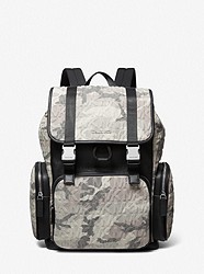Cooper Printed Denim and Leather Backpack - BLACK - 37U2LCOB7C