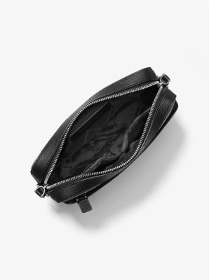 Cooper Printed Denim and Leather Zip-Up Camera Bag in BLACK | Michael Kors