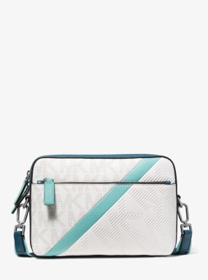 Cooper Logo and Embossed Stripe Crossbody Bag Michael Kors