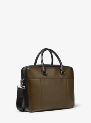 Michael kors mens harrison leather briefcase hotsell