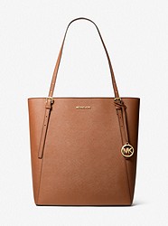 Megan Large Saffiano Leather Tote - LUGGAGE - 38F1CEGT3L