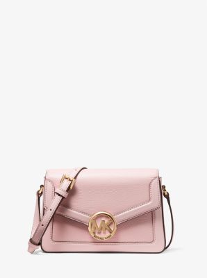 Michael Kors Jessie Small Pebbled Leather Shoulder Bag In Pink | ModeSens