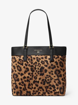 Morgan Medium Leopard Print Canvas Tote Bag