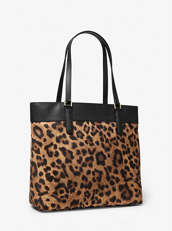 Morgan Medium Leopard Print Canvas Tote Bag | Michael Kors
