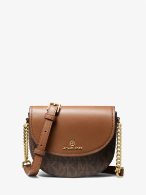 Michael Michael Kors Jet Set Charm Large Dome Monogram Crossbody Bag Brown