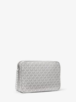 Michael Kors Silver Jet Set Travel Large Metallic Leather Crossbody, Best  Price and Reviews