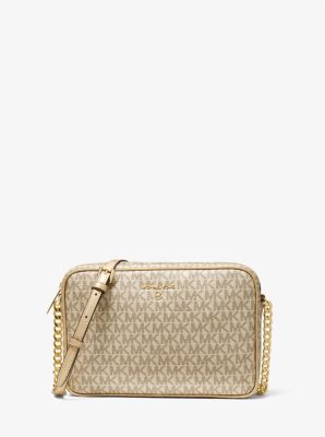 Jet Set Large Metallic Logo Crossbody Bag | Michael Kors