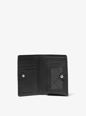 MICHAEL KORS Jet Set Black Pebbled Leather Wallet