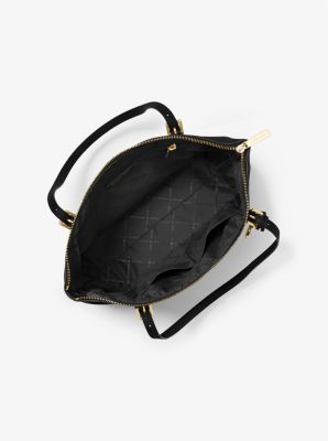 Michael Kors Black Jet Set Large Saffiano Leather Top-Zip Tote Bag