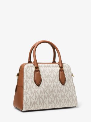 Ayden Medium Logo and Faux Leather Satchel | Michael Kors