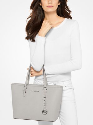 Jet Set Large Saffiano Leather Top-Zip Tote Bag