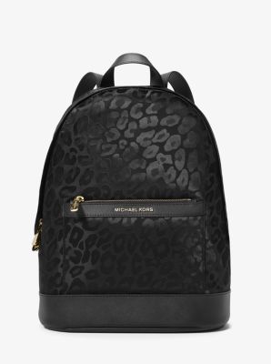 Michael kors black leopard on sale backpack