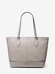 Beth Large Pebbled Leather Tote - PEARL GREY - 38H1C8BT3L