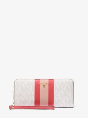 Billetera continental Jet Set con franja y logotipo de la marca con dije in HIBISCUS | Michael Kors