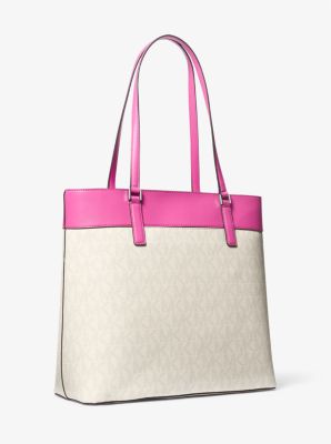 Morgan Signature Logo Stripe Tote Bag Michael Kors