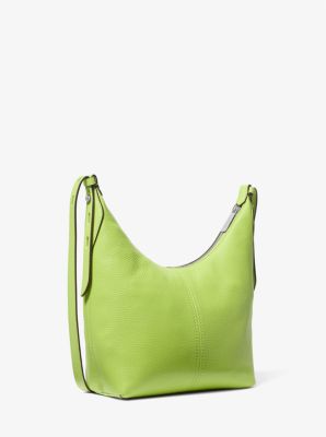 Margaret Medium Pebbled Leather Messenger Bag in LIMA BRILLANTE | Michael Kors