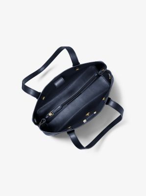 Thumbnail - MK Shopper Mel Small Aus Saffianleder - Blau - Michael Kors