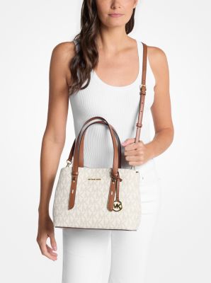 Shopper Mel Small mit Signature-Logomuster in VANILLE/LUGGAGE | Michael Kors