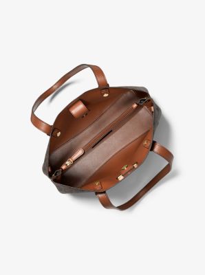 Thumbnail - MK Shopper Mel Small Mit Signature-Logomuster - Braun - Michael Kors