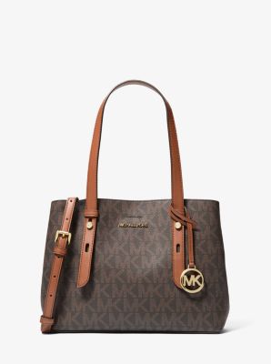 MK Shopper Mel Small Mit Signature-Logomuster - Braun