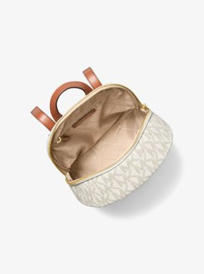 Erin Medium Signature Logo Backpack in VANILLA/LUGGAGE | Michael Kors