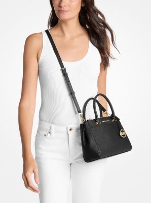 Gibson Small Saffiano Leather Satchel in BLACK | Michael Kors