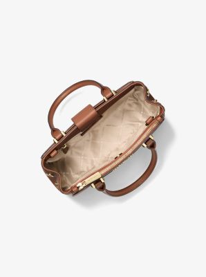 Gibson Small Saffiano Leather Satchel in LUGGAGE | Michael Kors