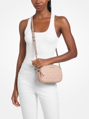 Ovale Umh&auml;ngetasche Jet Set Small mit Signature-Logomuster