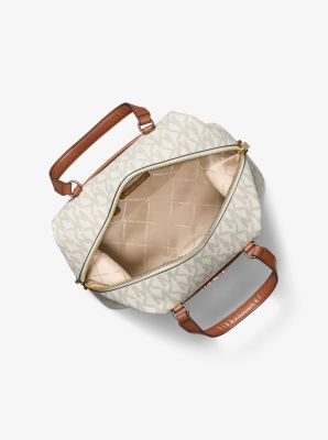 Henkeltasche Beck Medium mit Signature-Logomuster in VANILLE/LUGGAGE | Michael Kors