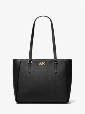 Shop Michael Kors Sylvia Medium Saffiano Leather Tote Bag In Black