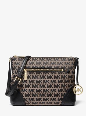 Fallon Medium Logo Jacquard Messenger Bag Michael Kors