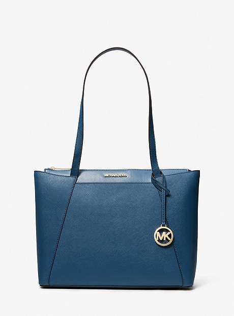 Maddie Medium Saffiano Leather Tote Bag - DK CHAMBRAY - 38H9CN2T2L
