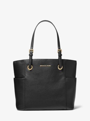 Michael Kors Jet Set black pebbled leather Medium Chain shoulder bag purse  Lknew