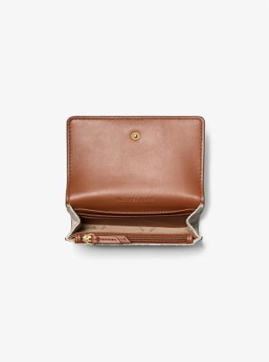 Billetera Jet Set mediana 2-en-1 con logotipo de la marca in VAINILLA/LUGGAGE | Michael Kors