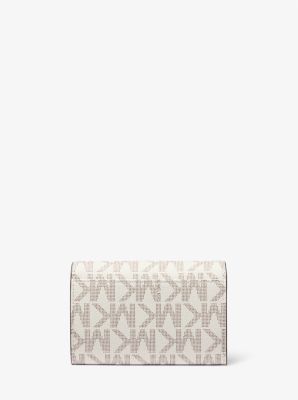 Jet Set Medium Signature Logo 2-in-1 Wallet in VANILLA/LUGGAGE | Michael Kors