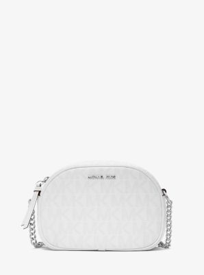 MK Ovale Umhängetasche Jet Set Small Mit Signature-Logomuster - Grau