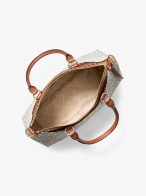 Henkeltasche Austen Medium mit Signature-Logomuster in VANILLE/LUGGAGE | Michael Kors