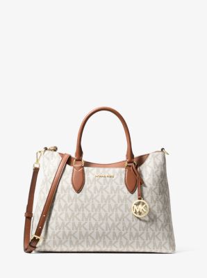 MK Henkeltasche Austen Medium Mit Signature-Logomuster - Natur