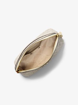 Cindy Signature Logo Dome Crossbody Bag in VANILLA/LUGGAGE | Michael Kors