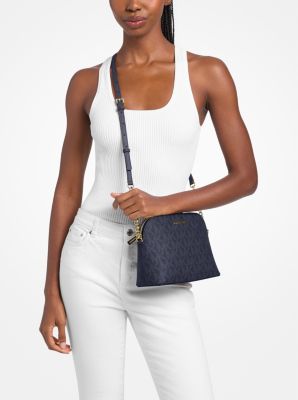 Borsa a tracolla Cindy con stampa logo in BLU AMMIRAGLIO | Michael Kors