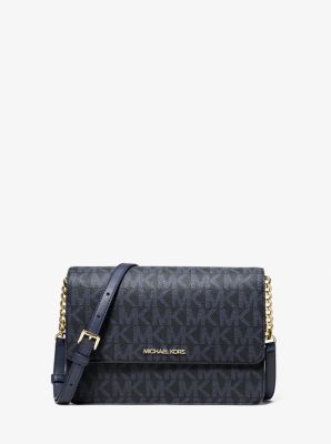 MK Umhängetasche Daniela Large Mit Signature-Logomuster - Blau