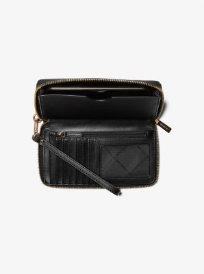 Fulton Large Pebbled Leather Smartphone Wristlet | Michael