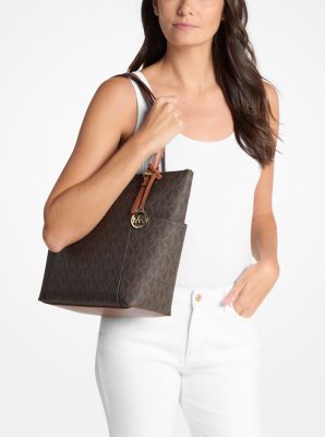 Charlotte Medium Signature Logo Top-Zip Tote Bag