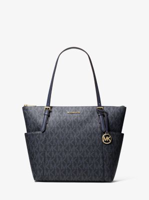 Charlotte Medium Signature Logo Top-Zip Tote Bag