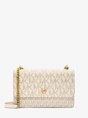 MK Schultertasche Abbott Medium Mit Signature-Logomuster - Natur